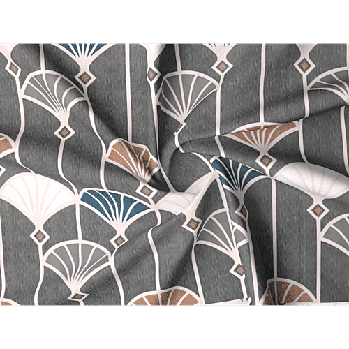 Dream Living King Size Bedsheet With 2 Pillow Covers Deco Fan Motif 130 GSM, 1 Set  