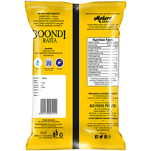 Modern Kitchens Raita Boondi, 200 g No Artificial Flavours & Colours, No Preservatives