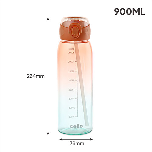 Cello Inspire Large Sipper Water Bottle - Orange, 900 ml  