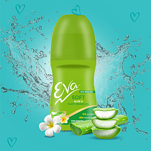 Eva Deo Roll On - Shine, Soft, & Splash, 25 ml (Pack of 3) 0% Alcohol, 48H protection, For Fresh & Bright Underarms