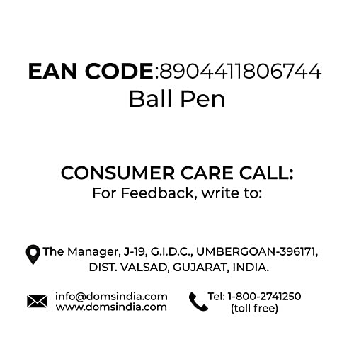 Doms Inxtra Fine Ball Pens - Blue Ink, 5 pcs