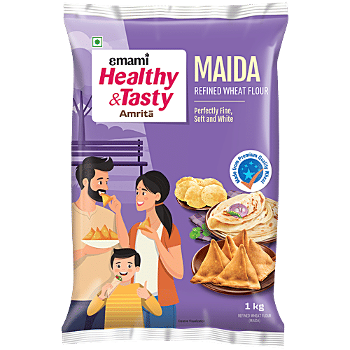 Emami Healthy & Tasty Amrita Maida Refined Wheat Flour, 1 kg Perfectly Fine, Soft & White