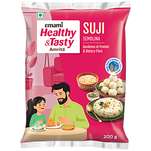 Emami Healthy & Tasty Amrita Suji/Semolina, 200 g Goodness Of Protein, Dietary Fibre
