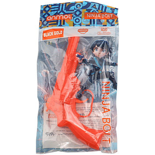 Anmol Toys Black Gold Roll Cap Toy Gun For Kids, 1 pc