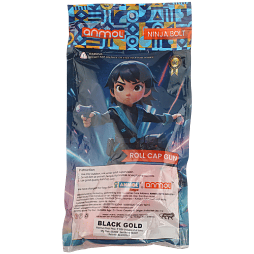 Anmol Toys Black Gold Roll Cap Toy Gun For Kids, 1 pc