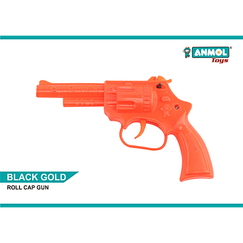 Anmol Toys Black Gold Roll Cap Toy Gun For Kids, 1 pc