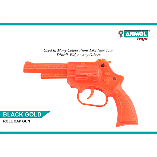 Anmol Toys Black Gold Roll Cap Toy Gun For Kids, 1 pc
