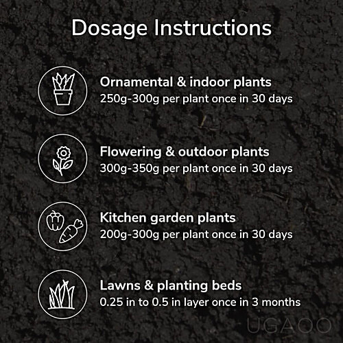 Ugaoo Odourless & Fine Textured Cow Manure, 1 kg (Pack of 2) 