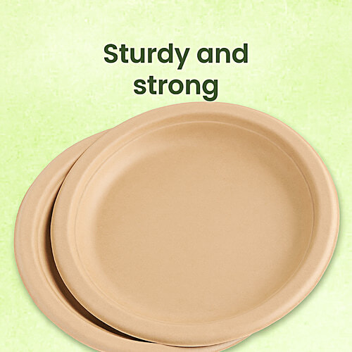 Origami Biodegradable & Compostable Round Pulp Plates - 23 cm, 25 pcs  