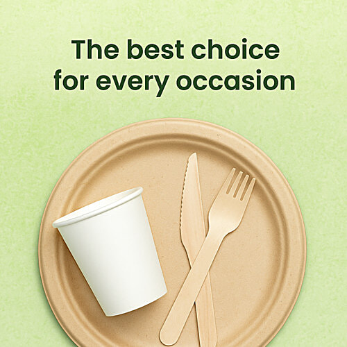 Origami Biodegradable & Compostable Round Pulp Plates - 23 cm, 25 pcs  