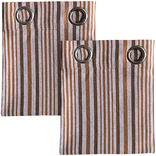 Suntails Utsav Door Curtain - Brown, 210x120 cm, 2 pcs  