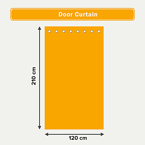 Suntails Utsav Door Curtain - Brown, 210x120 cm, 2 pcs  