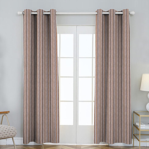 Suntails Utsav Door Curtain - Brown, 210x120 cm, 2 pcs  