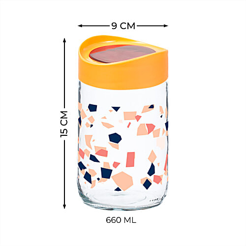 Pasabahce Terazzo Glass Jar, 660 ml (Set of 2)