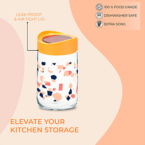 Pasabahce Terazzo Glass Jar, 660 ml (Set of 2)