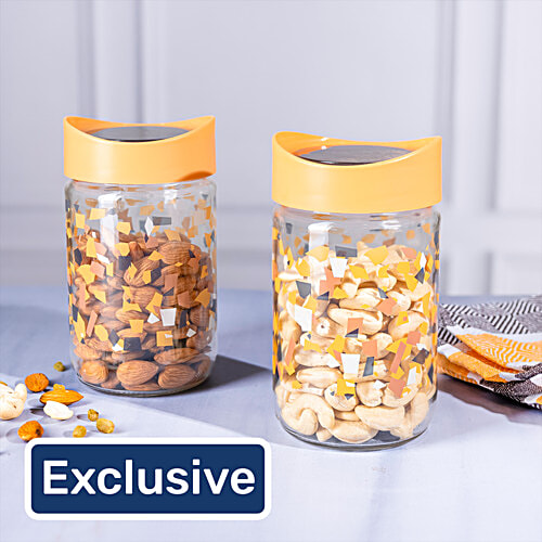 Pasabahce Terazzo Glass Jar, 660 ml (Set of 2)