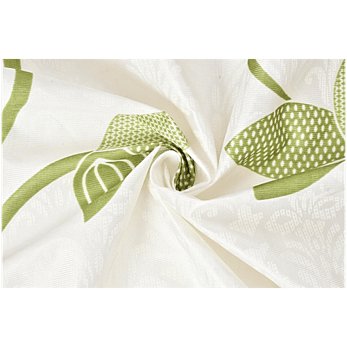 JBG Home Store Leaf Printed Polyester Curtains For Long Door - 120 x 275 cm, Green, 2 pcs  