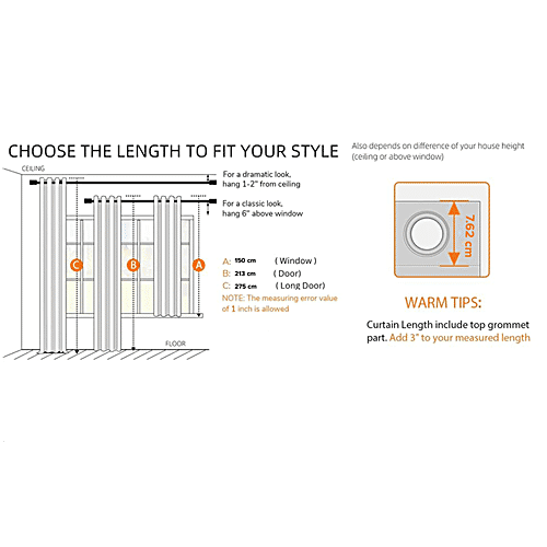 JBG Home Store Leaf Printed Polyester Curtains For Long Door - 120 x 275 cm, Green, 2 pcs  