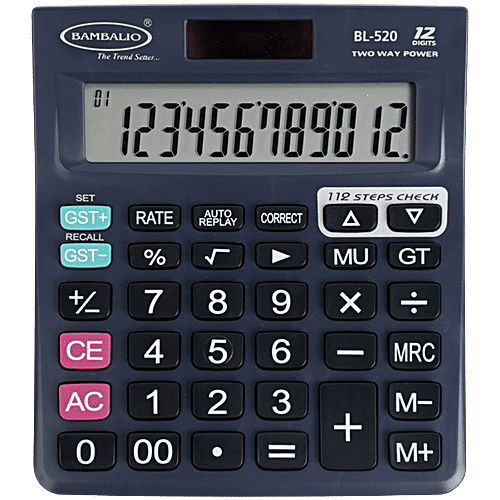 Bambalio BL-520 12 Digits GST, Tax Check & Correct Calculator, 1 pc  