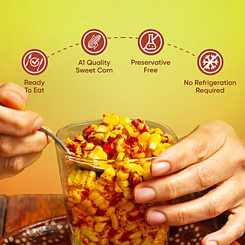 Freshcon Zesty Sweet Chili Steamed Sweet Corn Kernels With Tastemaker, 220 g Gluten Free