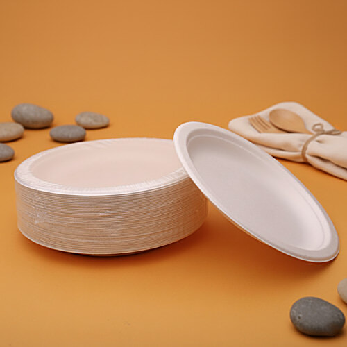 Classi Bio Disposable Plain Round Plates - 18 cm, 25 pcs  