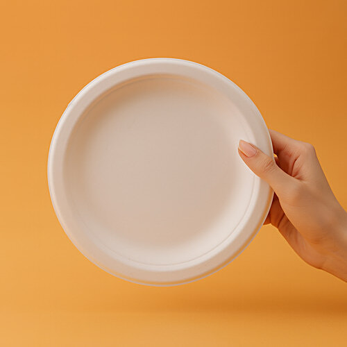 Classi Bio Disposable Plain Round Plates - 18 cm, 25 pcs  