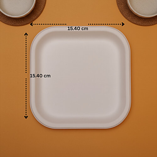 Classi Bio 7" Disposable SQ. QSR Plates, 25 pcs  