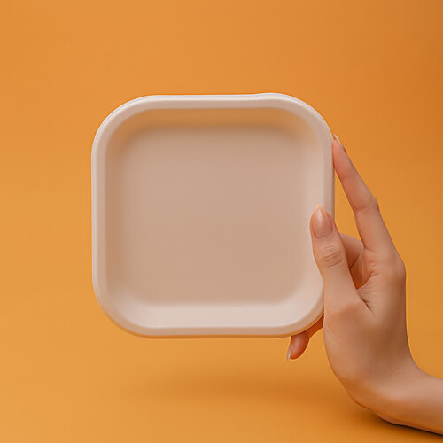 Classi Bio 7" Disposable SQ. QSR Plates, 25 pcs  