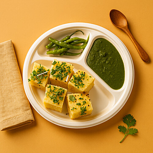 Classi Bio Disposable 3 Compartment Round Plates - 25.70 cm, 15 pcs  