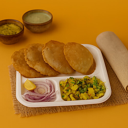 Classi Bio 10'' Disposable Smart 3 Compartment Square Plates, 15 pcs  