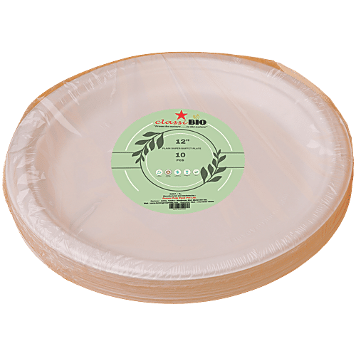 Classi Bio Plain Disposable Super Buffet Plates - 29.50 cm, 10 pcs  
