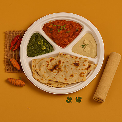 Classi Bio Disposable 4 Compartment Super Buffet Plates - 29.50 cm, 10 pcs  