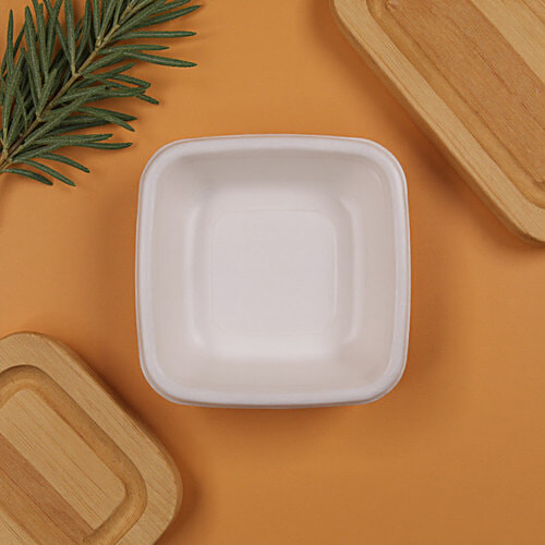 Classi Bio Disposable Square Dona Bowl- 10.40 x 10.40 cm, 150 ml (Pack of 25) 