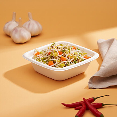 Classi Bio Disposable Square Dona Bowl- 10.40 x 10.40 cm, 150 ml (Pack of 25) 