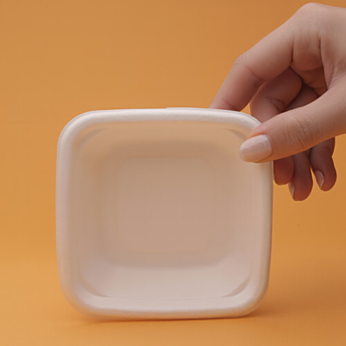 Classi Bio Disposable Square Dona Bowl- 10.40 x 10.40 cm, 150 ml (Pack of 25) 