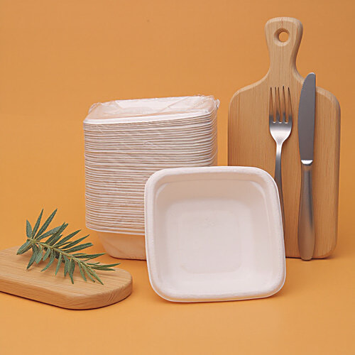 Classi Bio Disposable Square Dona Bowl- 10.40 x 10.40 cm, 150 ml (Pack of 25) 