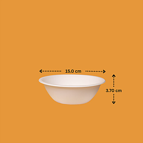 Classi Bio Disposable Round Bowls - Large, 360 ml (Pack of 25) 