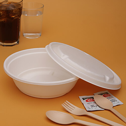 Classi Bio Round Takeaway Containers With Lid, 500 ml (Pack of 10) 