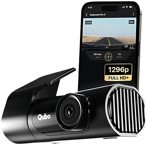 Qubo Car Dashcam Pro X - 3MP 1296P FHD+ Camera, Space Grey, 1 Unit  pc