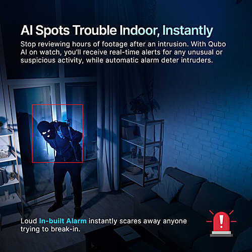 Qubo Smart 360° 3MP 2K Wi-Fi Security Camera - White, 1 Unit pc