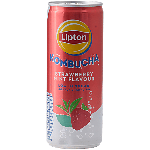 Lipton Strawberry Mint Flavour Kombucha, 250 ml  Lightly Sparkling, Low In Sugar