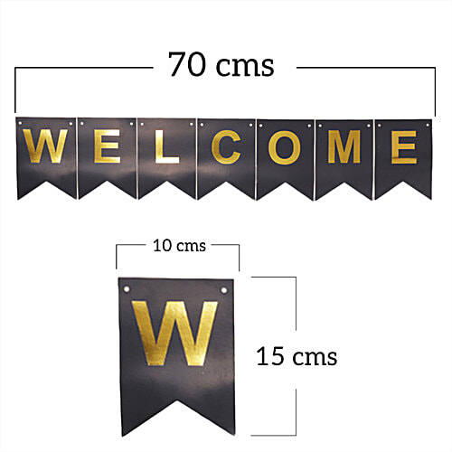 Oye Happy Welcome Metallic Foil Banner, 1 pc  