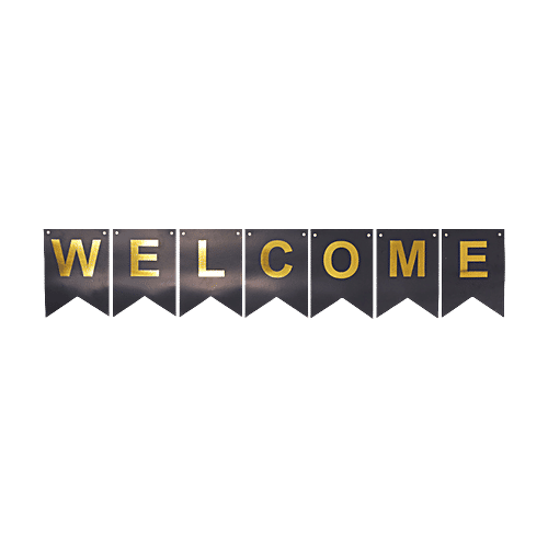 Oye Happy Welcome Metallic Foil Banner, 1 pc  