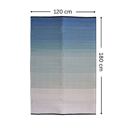 Sapana Carpet-Mats Polypropylene Foldable Chatai Mat - Ombre Aqua, 180 x 120 cm, 1 pc