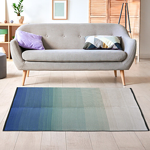 Sapana Carpet-Mats Polypropylene Foldable Chatai Mat - Ombre Aqua, 180 x 120 cm, 1 pc