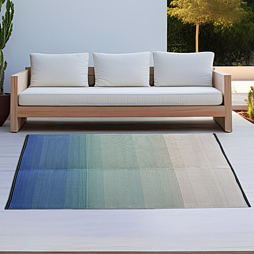 Sapana Carpet-Mats Polypropylene Foldable Chatai Mat - Ombre Aqua, 180 x 120 cm, 1 pc