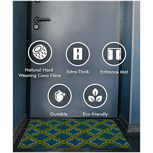 Sapana Carpet-Mats Tangier Anti-Skid Rectangular Coir Door Mat - 60 x 40 cm, 1 pc  