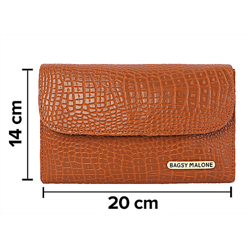 Bagsy Malone Premium Vegan Leather Clutch Purse For Women - Tan Brown, 1 pc