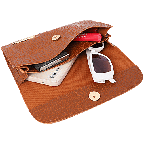 Bagsy Malone Premium Vegan Leather Clutch Purse For Women - Tan Brown, 1 pc