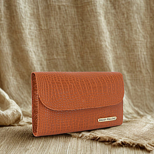 Bagsy Malone Premium Vegan Leather Clutch Purse For Women - Tan Brown, 1 pc